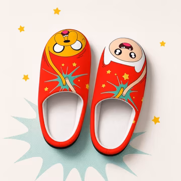 Adventure Time Slippers | Jake the Dog Finn The Human Indoor Slippers Cartoon Bff Besties Gift For Her For Him Comfy Cozy Soft Shoes