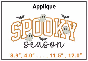 Spooky Season Applique Embroidery Satin Stich Design Halloween Designs Embroidery