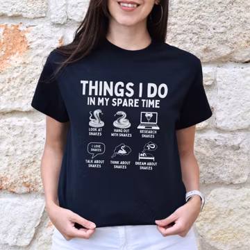Funny Things I Do In My Spare Time Snake Shirt, Reptile Tee, Exotic Animal Tshirt, Snake Charmer T-Shirt, Snake Lover Gift, 2024 Mothers Day