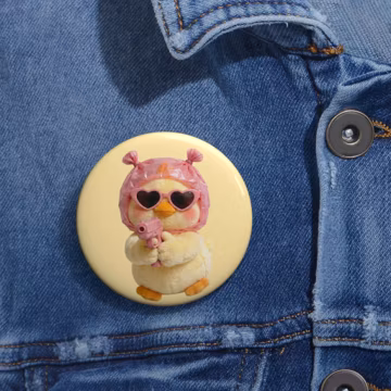 Unhinged Meme Pin, Cute But Psycho Duck Button Badge for Backpacks