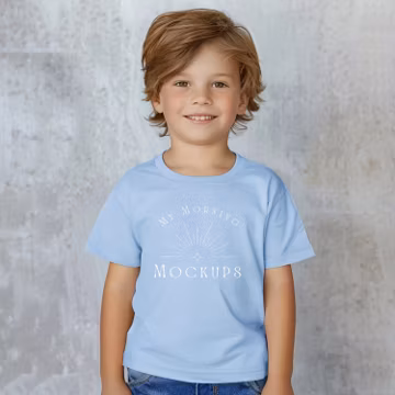 Gildan 5000B Light Blue Youth T-shirt Mockup (Digital Download)