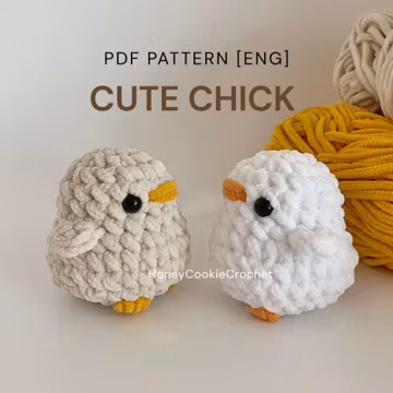 Crochet Chick Plush Pattern (PDF ENG) – Easy Beginner Amigurumi Toy