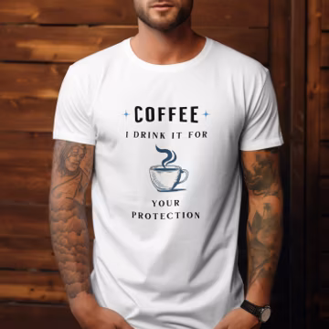 Funny Coffee Protection T-Shirt: Sarcastic Foodie Gift
