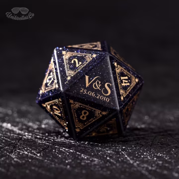 Personalised Wedding Dice - Stone Dice Set, Dnd Dice Set, Dnd Gifts, Gifts for the Couple, Wedding Gifts, Custom D20, Role Playing Games
