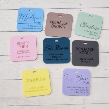 Personalized Luggage Tags, 1/8" Acrylic Custom Luggage Tag, ID tag, Address tag, Travel Tag, Name Tag, and Travel Accessories
