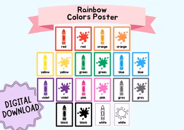 Rainbow Colors Classroom Poster, Classroom Decoration