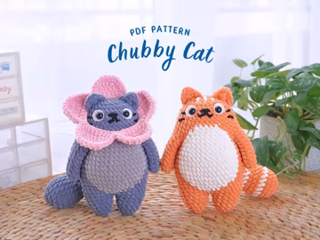 Chubby Cat Crochet Pattern, Amigurumi Crochet Pattern, Handmade Amigurumi Crochet Pattern, Cat Crochet Pattern, PDF Crochet Pattern