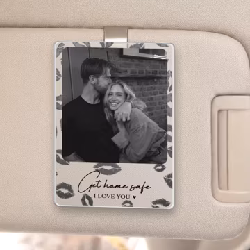 Personalized Couple Photo Car Visor Clip, Drive Safe I Love You, Gift for Him, Gifts for Boyfriend, Husband, Dad Custom Fathers Day Gifts