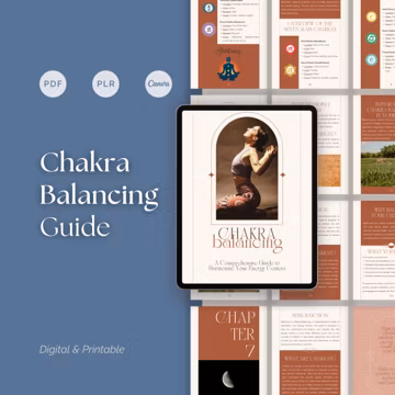 Chakra Balancing eBook for Coaches, Energy Healing and Chakra Alignment Guide with Meditations and Journal Prompts, Editable Canva Template