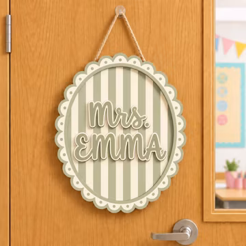 Personalized Teacher Classroom Wood Sign, Custom Teacher Name Plaque, Welcome To Our Classroom Sign, Back to School Appreciation Gift