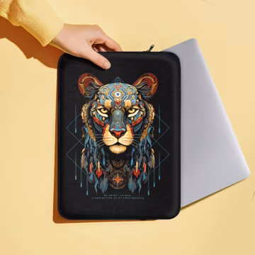 Jaguar Laptop Sleeve iPad Case, Black Panther Spirit Animal Tablet Cover MacBook Computer Bag Pouch, 12 13 15 Inch, Custom Mans Gift for Him