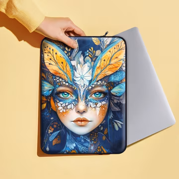 Whimsical Laptop Sleeve, Fantasy Goddess iPad Case Art Nouveau Tablet Cover Colorful Padded Protective Bag for Apple MacBook, Christmas Gift