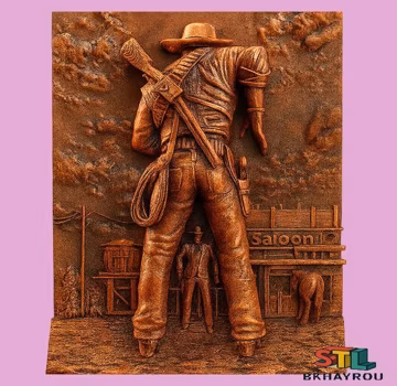 Cowboy Duel 3D Model STL File, CNC Laser Cut (Digital Download)