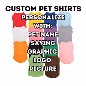 Custom Pet Shirt: Create a Unique Look for Your Pet - Personalized Dog Shirt- Logos Graphics Pictures Text Dog Name for Large and Small dogs