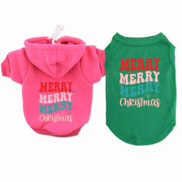 Merry Christmas Pet Shirt or Hoodie Festive Cozy and Trendy Winter dog or cat Sweater or T-Shirt for Large and small dogs Great Dog Mom Gift