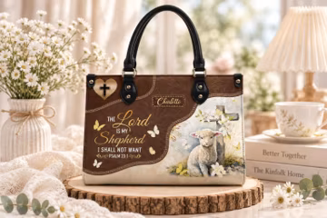 Personalized Christian Tote Bag, The Lord Is My Shepherd Bag, Custom Name Purse, Christian Purse, Psalm 23:1 Gift, Religious Gift for Mom
