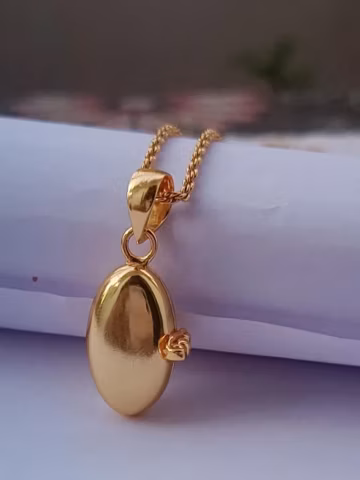 Custom Engraved Gold Poison Locket Necklace, Delicate Oval Pill Pendant