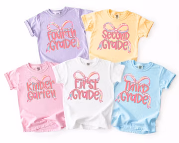 Comfort Colors 4th Grade Teacher Shirt: Coquette Bow Back to School Tee