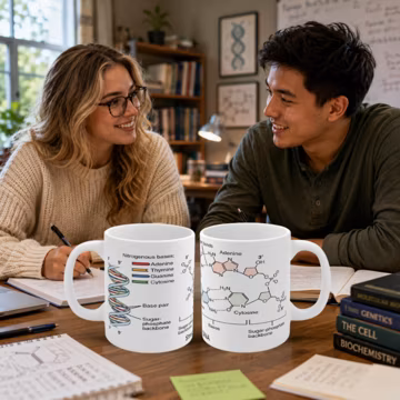 DNA Structure Mug | Molecular Biology Coffee Cup | Genetics Gift | Science Teacher Mug | Biology Student Gift | DNA Helix Ceramic Mug