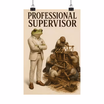 Professional Supervisor Frog Wall Art | Funny Office Manager Poster