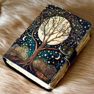 Tree of Life Book of Shadows, Handmade Leather Grimoire Journal, Wiccan Spell Book, Witchcraft Diary, Vintage Leather Notebook