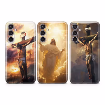 Jesus Christ Phone Case Christian Cross cover fit for Samsung S25 S24 S23 S22 FE S10 NOTE 20 A15 A55 A14 A56 A55 A24 A23 A32 A33 A34 A73 5G