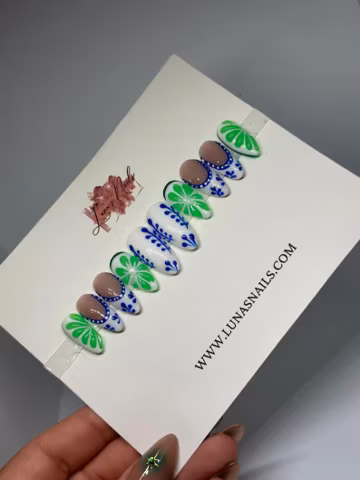 Tequila Lime 3D Press On Nails, Trendy Fruit Nail Art