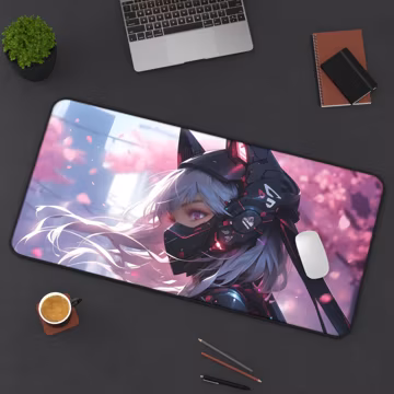 Cute Anime Girl Mousepad | Vibrant Background Design | Desk Decor | Gaming Mouse Pad | Gift for Anime Fans | Aesthetic Design