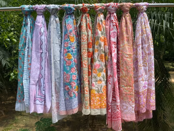 Block Print Cotton Sarong Scarf Wholesale Sarong Beach Sarong Indian Scraf Summer Pareo Women's Large Sarong Floral Beach Cover-Up