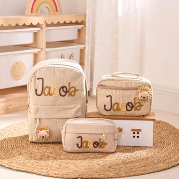 Personalized School Set: Backpack, Lunch Bag and Pencil Case