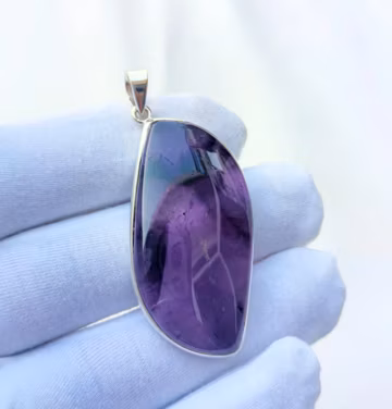 Natural Amethyst Pendant, 925 Sterling Silver Pendant, Silver Jewelry, Handmade Jewelry, Vintage Gemstone, Minimalist Jewelry, Gift for Her.