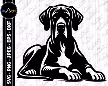 Dane Sitting SVG | Dog Vector Cut File (Digital Download)