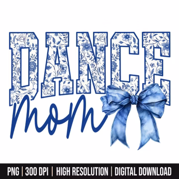 Dance Mom Floral Toile Blue Water Color Coquette Bow Png, Dance Png, Dance Shirt Leopard Print Distressed Dance Png, Dance Mom Varsity Png
