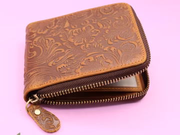 LEATHER WALLET, ZIPPER Wallet, Women's Wallet, Personalized Leather Wallet, Husband Gift, Anniversary Gift, Gift for Him, Boyfriend Gift