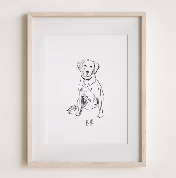 Mini Custom Drawing Pet Portrait, Dog Portraits from Photos ,Dog Portraits From Photos, Pet Sketch Custom Hand Painted Pet Memorial drawing