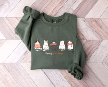 Meowy Christmas Shirt, Christmas Cat Shirt, Merry Christmas, Cat Lover Shirt, Christmas Gift, Christmas Gift For Cat Mom Gifts For Cat Lover