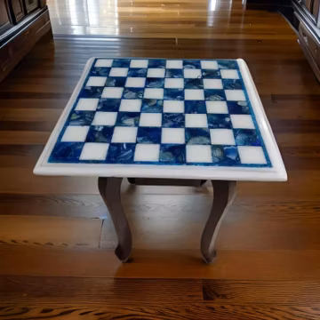 Marble & Agate Inlay Chess Set: Handmade Stone Art, Collectible Decor