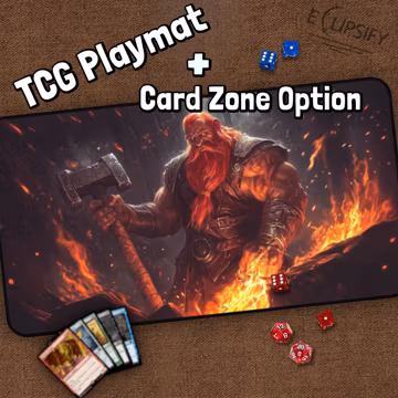 Dwarf TCG Playmat, Lord of, Dungeons, Rings, Dwarves MTG Play Mat With Zones, Craft, Mines, Dwarves Playmat, Gifts for Gamers, Board Game