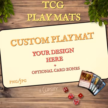 Custom TCG Playmat 24"X14", Personalized Play Mat, Custom Board Game Mat With Zones, MTG Gift, Tabletop Accessories, Trading Card Games, MTG