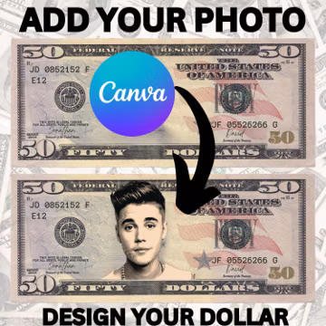 Personalized Face on 50 Dollar Bill Template (Digital Download)