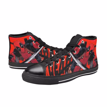 Deadpool High Top Shoes Sneakers, Personalized Custom Kids, and Adult