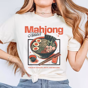 Comfort Colors® Mahjong Shirt, Summer Mahjong Player T-Shirt, Trendy Gift for Mah Jong Player, Funny Mahj Host Tee, Girls Game Night Apparel