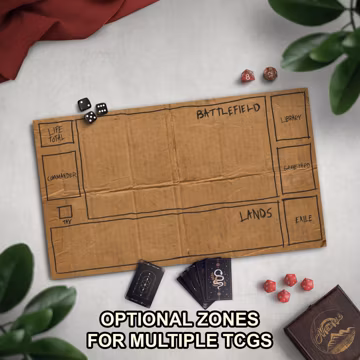 Homeless Man's TCG Playmat, Funny Play Mat With Optional Zones, 14" x 24" Neoprene Game Mat, Cardboard Design, Premium Stitched Edge Playmat