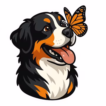 5X Niedlicher Berner Sennenhund 5er Set Sticker Hunde Aufkleber Wasserfest für Auto Laptop Haustier Fans