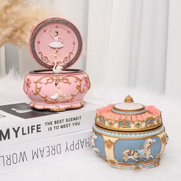 Personalized Carousel & Ballerina Music Box, Custom Engraved Name Musical Box, Personalized Birthday Gift, Christmas Gifts, Keepsake Gifts