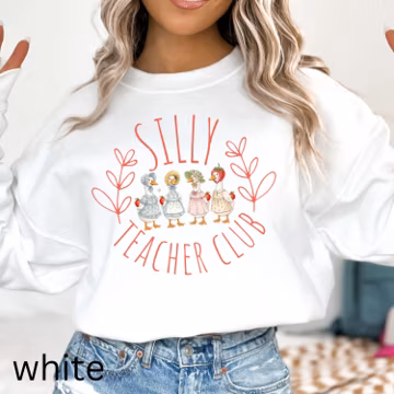 Silly Teacher Goose Club Sweatshirt Cute Back to School Shirt Teacher Appreciation Gift Funny Gift For New Teacher Coquette Sweater