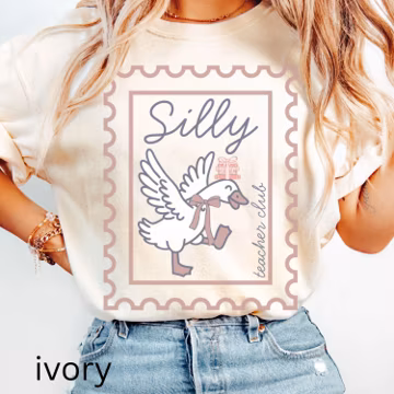 Comfort Colors Silly Teacher Goose Club Shirt Cute Back to School Tee Teacher Appreciation Gift Funny Gift For New Teacher Coquette T-shirt