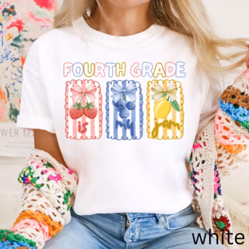 Comfort Colors Fourth Grade Teacher Shirt Back to School 4th Grade Tee Teacher Appreciation Gift Cute Elementary School First Grade T-Shirt