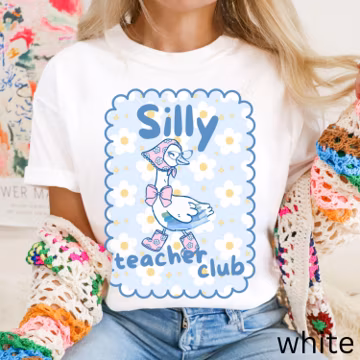 Comfort Colors Silly Teacher Goose Club Shirt Cute Back to School Tee Teacher Appreciation Gift Funny Gift For New Teacher Coquette T-shirt