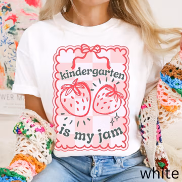 Comfort Colors Kindergarten Teacher Shirt Back to School K Tee Teacher Appreciation Gift Cute Elementary School First Grade T-Shirt
